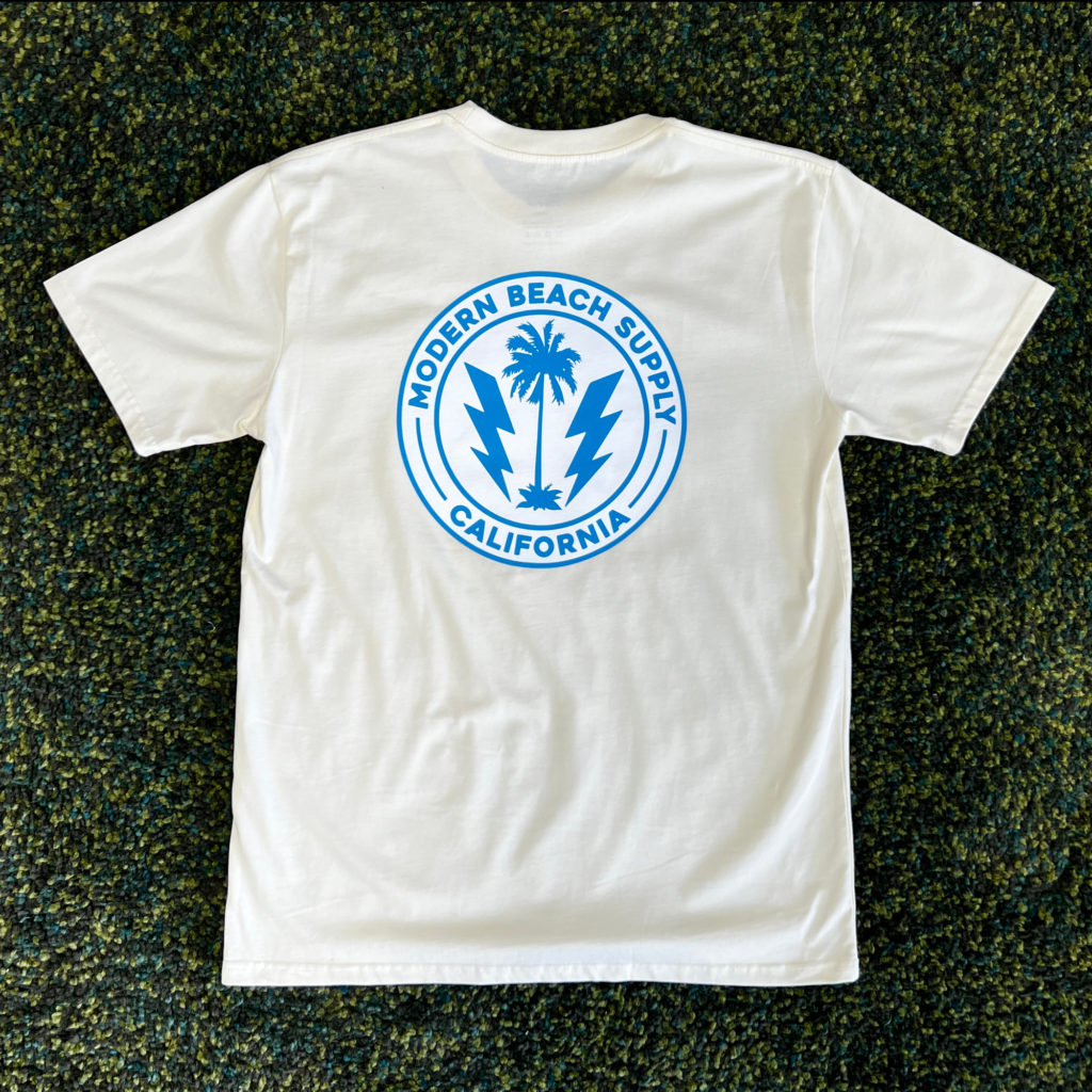 Modern Beach Supply Stamp Surf Shop Logo T-Shirt