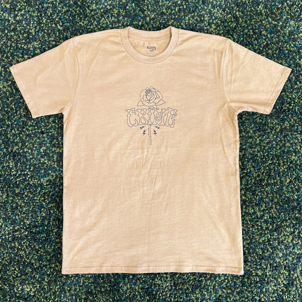 Surf Crime Rose T-Shirt in Camel