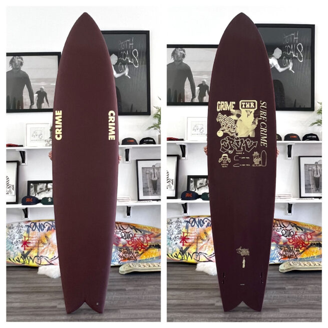Surf Crime Long Fish Syndicate Oxblood 8'5"